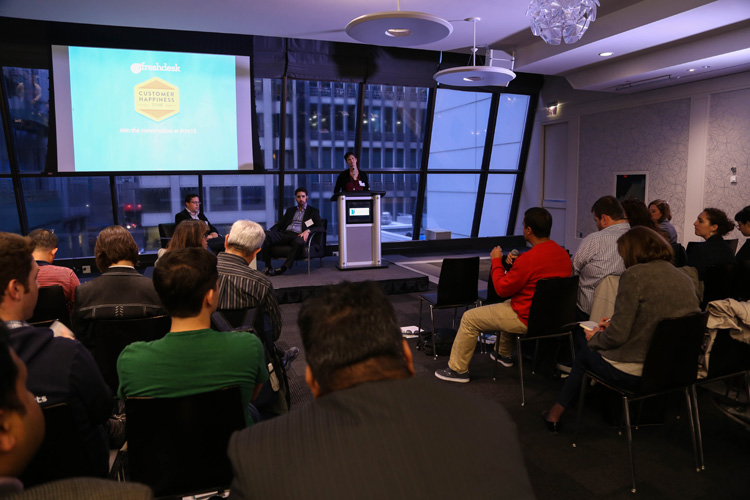 Jill Soley, VP, Marketing, Freshdesk, addressing the audience at the Customer Happiness Tour, Toronto.